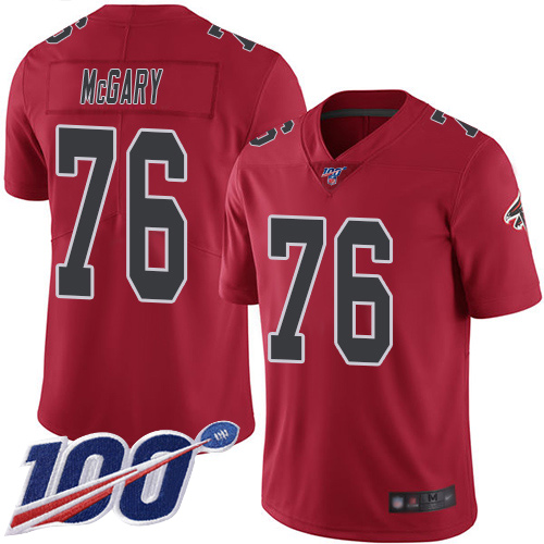 Atlanta Falcons Limited Red Men Kaleb McGary Jersey NFL Football #76 100th Season Rush Vapor Untouchable